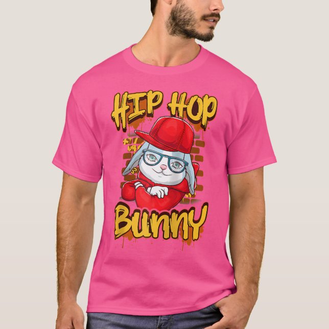 Hip Hop Bunny Easter Shirt For Toddler Boy 	 Baseb (Front)