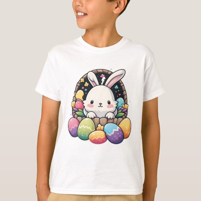 Hip Hop Bunny Kids Shirt - Gift For Easter Family (Front)