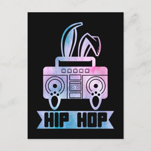 Hip Hop Bunny Music Rabbit Postcard