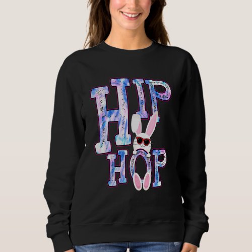 Hip Hop Bunny With Sunglasses Cute Easter Day Tie  Sweatshirt