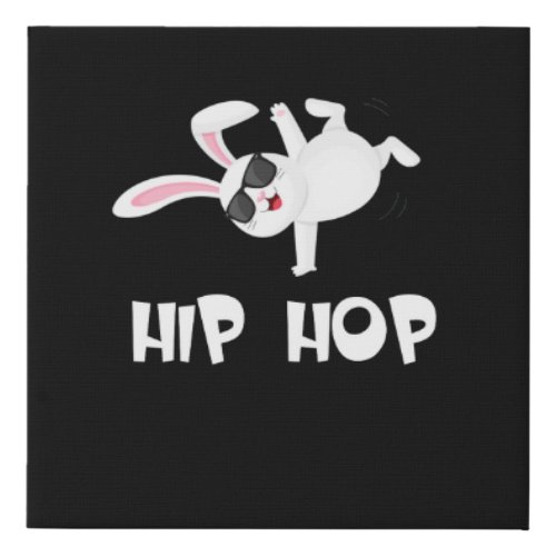 Hip Hop Bunny With Sunglasses Cute Easter Faux Canvas Print