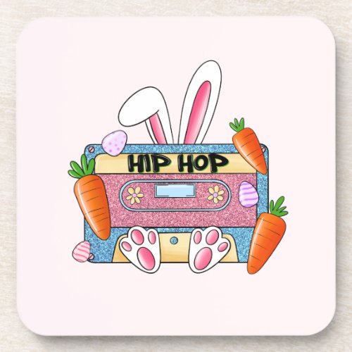 Hip Hop Cassette Tape Bunny Beverage Coaster