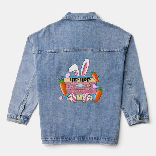 Hip Hop Cassette Tape Bunny  Denim Jacket