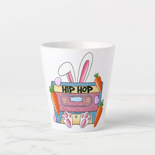 Hip Hop Cassette Tape Bunny Latte Mug
