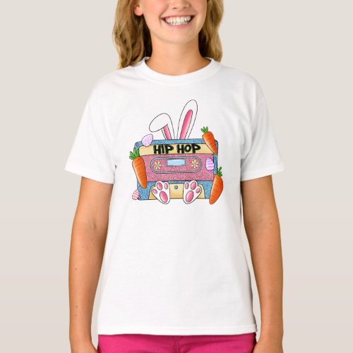 Hip Hop Cassette Tape Bunny T_Shirt