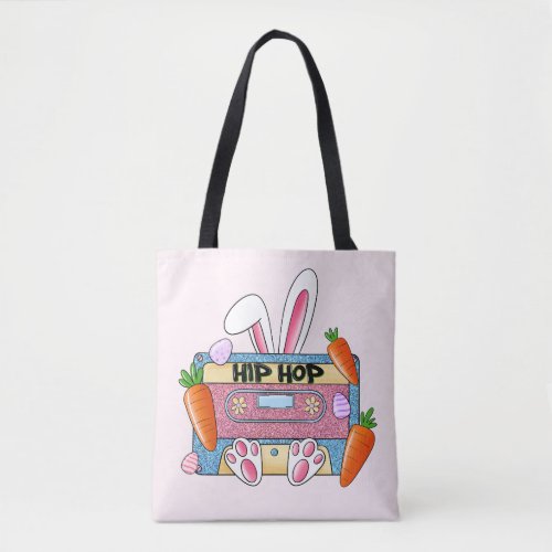 Hip Hop Cassette Tape Bunny Tote Bag