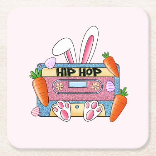 Hip Hop Cassette Tape Square Paper Coaster