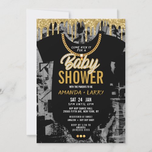 Hip Hop Chain Baby Shower Invitation