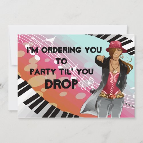 Hip Hop Chick Raver Invitation