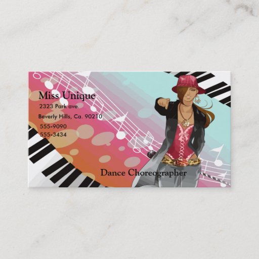 Customizable Hip Hop Chick Set Business Card Template