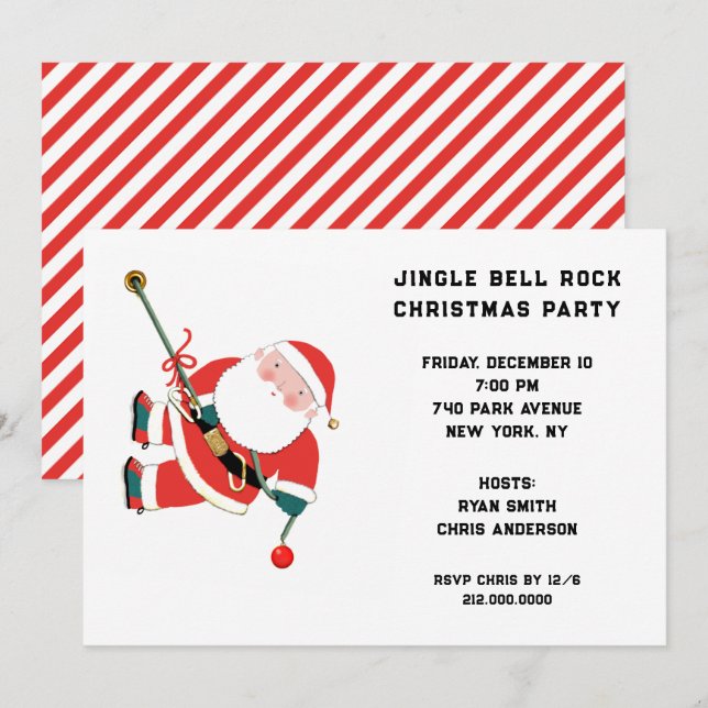 Hip Hop Christmas Holiday Party Invitations (Front/Back)