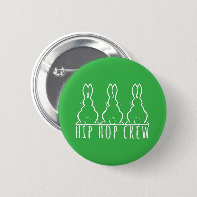 Hip Hop Crew Cute Bunny Rabbits Button (Front & Back)