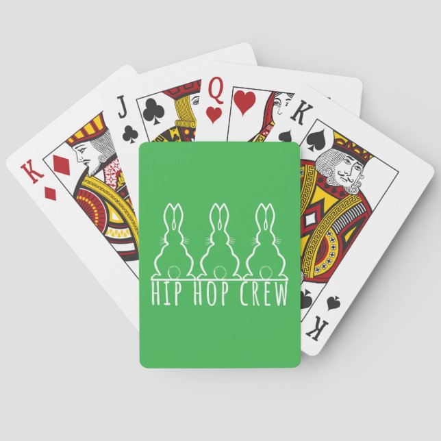 Hip Hop Crew Cute Bunny Rabbits Poker Cards (Back)