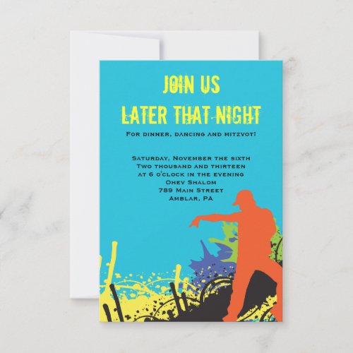 HIP HOP DANCE Bat Bar Mitzvah Party Card