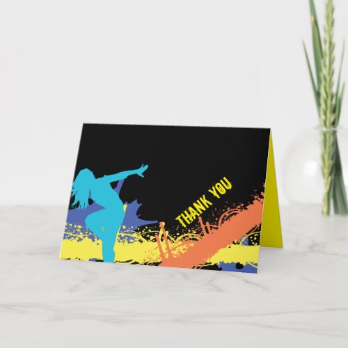 HIP HOP DANCE Bat Bar Mitzvah Thank_You Card