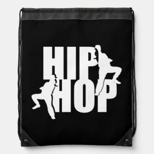 Hip Hop Dance Girls Black White Drawstring Bag
