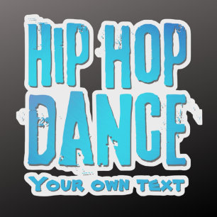 Hip hop dance music neon blue sticker