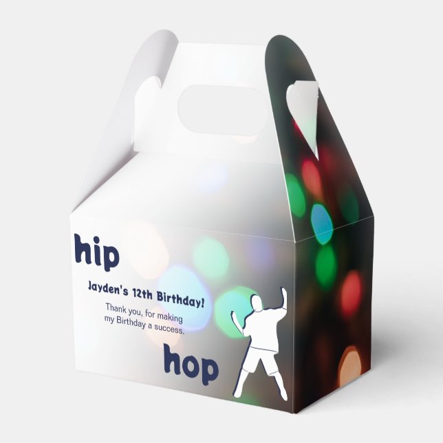 Hip Hop Dance Party 12th Birthday  Favor Boxes (Back Side)