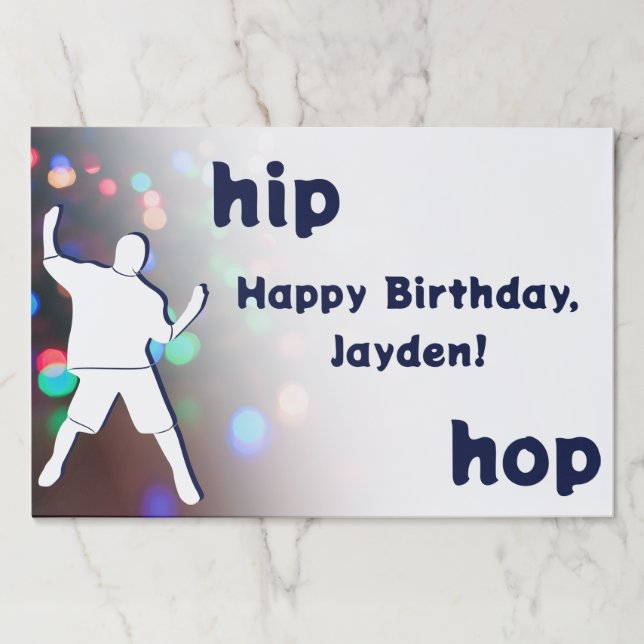 Hip Hop Dance Party Happy Birthday Name  Paper Pad (Front)
