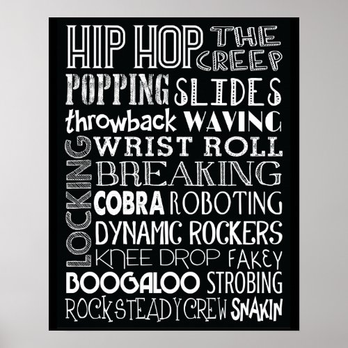 Hip Hop Dance Subway Art Poster