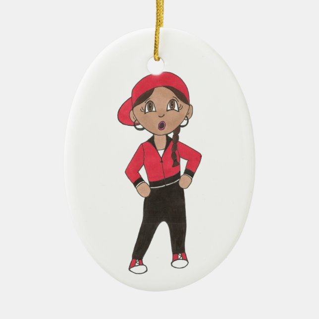 Hip Hop Dance Teacher Hiphop Breakdancing Recital Ceramic Ornament (Front)