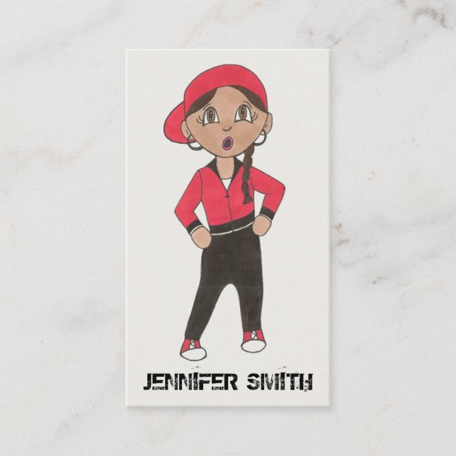 Hip Hop Dance Teacher Personalized Hiphop Class Business Card (Front)