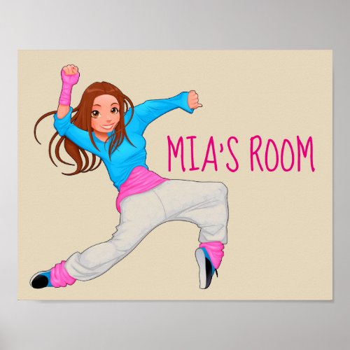 Hip Hop dancer cute girls room Poster