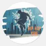 Hip-hop dancer graffiti  classic round sticker