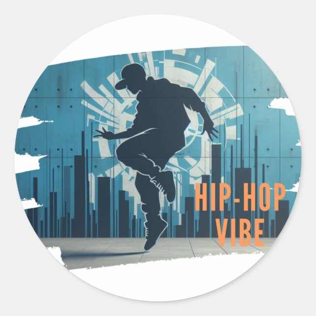 Hip-hop dancer graffiti  classic round sticker (Front)