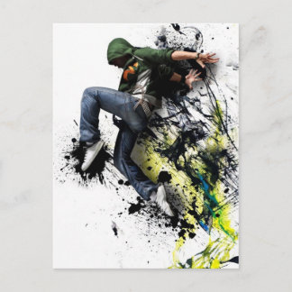 Hip hop dancer postcard