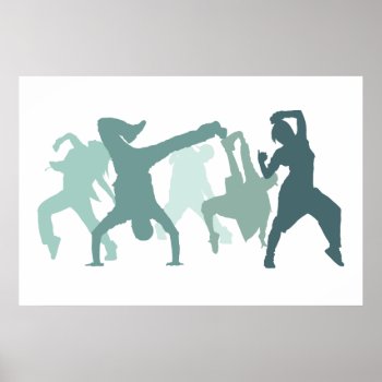 Hip Hop Dancers Illustration Poster by peculiardesign at Zazzle