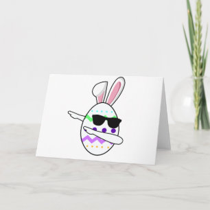 Hip Hop Dancing Egg Bunny Easter Kids Adult Holiday Card