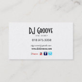 Hip Hop DeeJay Disc Jockey - Music Business Card (Back)