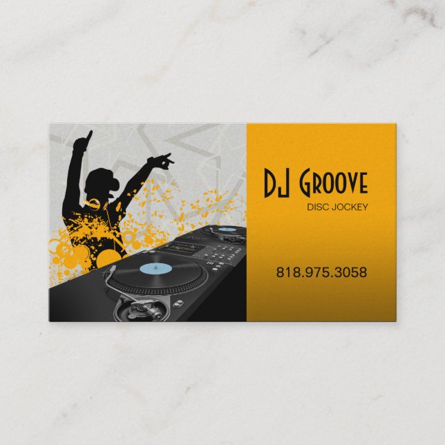 Hip Hop DeeJay Disc Jockey - Music Business Card (Front)
