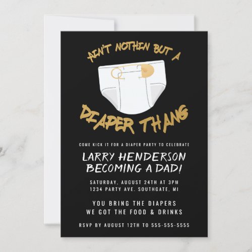 Hip Hop Diaper Party Invitation
