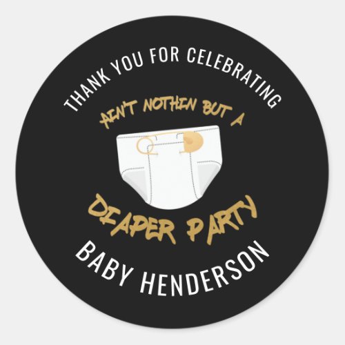 Hip Hop Diaper Party Thank You Stickers