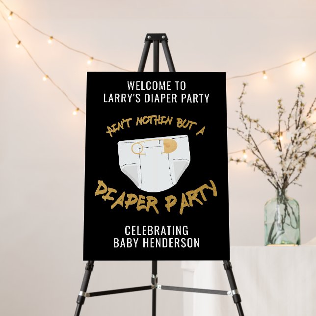 Hip Hop Diaper Party Welcome Sign (In Situ (Stand))