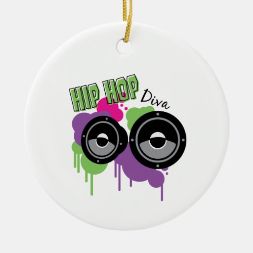 Hip Hop Diva Ceramic Ornament