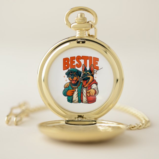 Hip Hop Dog Besties Shirt for Friends t-shirt  Pocket Watch (Inside)