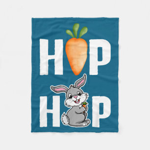 Hip Hop Easter Bunny Illustration Fleece Blanket