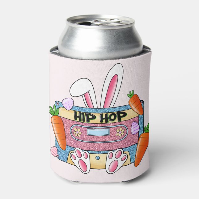 Hip-Hop Easter Bunny Mixtape – Retro Cassette Can Cooler (Can Front)
