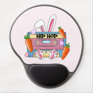 Hip-Hop Easter Bunny Mixtape – Retro Cassette Gel Mouse Pad