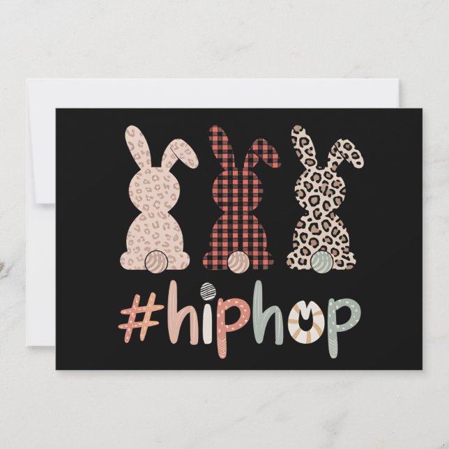 Hip Hop Easter Bunny Spring Cute Invitation (Front)