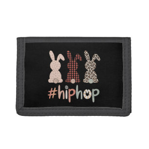 Hip Hop Easter Bunny Spring Cute Tri-fold Wallet