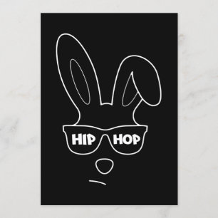 Hip Hop Easter Bunny With Sunglasses Funny Easter Invitation