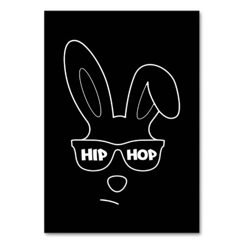 Hip Hop Easter Bunny With Sunglasses Funny Easter Table Number