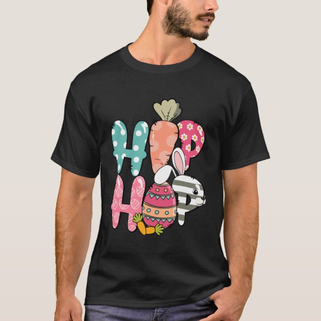 Hip Hop Easter Cute Easter Bunny Groovy Easter Day T-Shirt (Front)