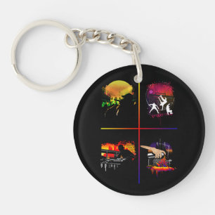 Hip Hop Elements Acrylic Keychain Colorful Urban