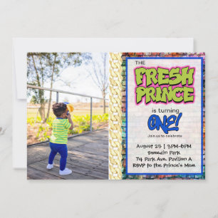 Hip Hop Fresh One with photo Birthday Invitation