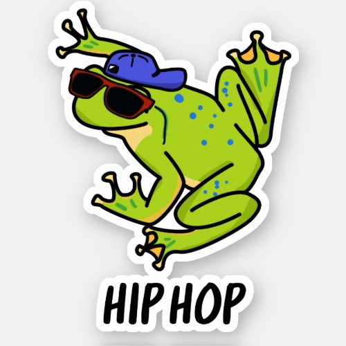 Hip Hop Funny Hopping Frog Pun Sticker
